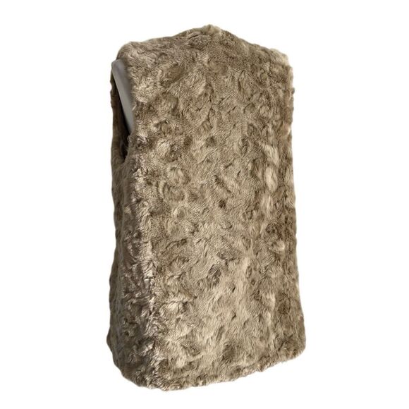 AX Armani Exchange Faux Fur Vest S Beige Mob Wife cabincore cozy soft girl - Picture 16 of 16